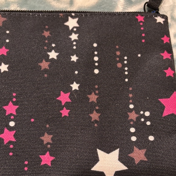 Kate Spade Black Cosmetic Pouch with Pink and White Stars - Picture 4 of 5